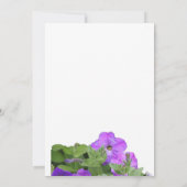 Paarse Bloemen Salie Groene Violet Bloemen Bruilof Kaart (Achterkant)