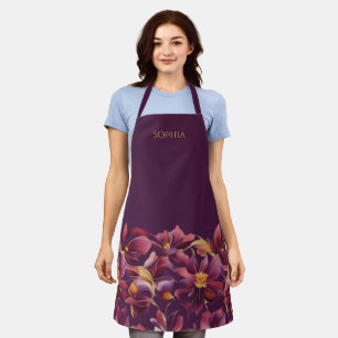 Paarse Bloemen- Schort