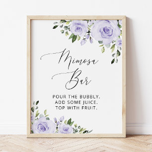 Paarse Bloemen, Sering Bloemen, Boho, Mimosa Bar  Poster