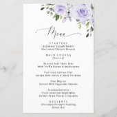 Paarse Bloemen, Sering Bloemen, Bruidsfeest Menu (Voorkant)