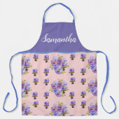 Paarse Bloemen Shabby Chic Lila Roze Dot Viola Schort (Voorkant)