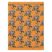  Paarse Bloemen Sinaasappel Monogram Tafelkleed (Voorkant)