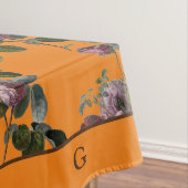  Paarse Bloemen Sinaasappel Monogram Tafelkleed (Voorbeeld)