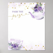 Paarse Bloemen Thee Pass de Prijs Bruidsspelen Poster (Voorkant)