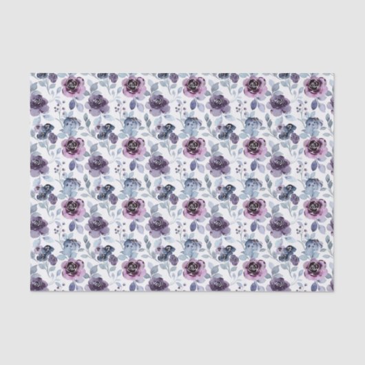 Paarse bloemen  tissuepapier (Voorkant)