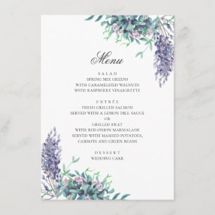 Paarse bloemen. Tuin bloem bruiloft. Lavendel Menu