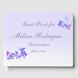 Paarse Bloemen Tuin Bloem Quinceanera Gastboek Gastenboek