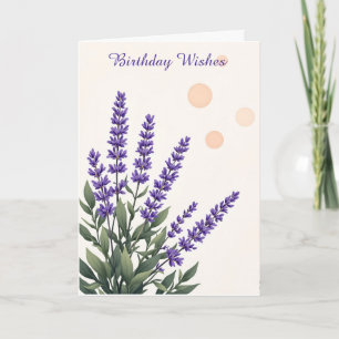 Paarse bloemen verjaardag kaart