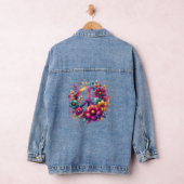 Paarse Bloemen Vredesbord Denim Jacket (Hangar)