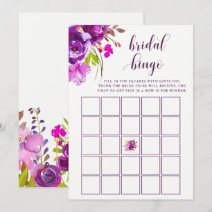 paarse bloemen Vrijgezellenfeest Bingo spel Kaart