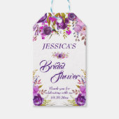 Paarse Bloemen Vrijgezellenfeest Favor Dank u Cadeaulabel (Voorkant)