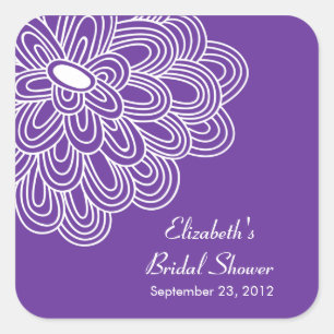 Paarse Bloemen Vrijgezellenfeest Favor Sticker