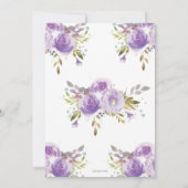 Paarse Bloemen Vrijgezellenfeest High Tea Garden P Kaart (Achterkant)