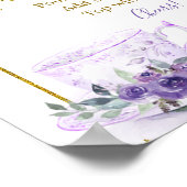 Paarse Bloemen Vrijgezellenfeest Tea Mimosa Bar Si Poster (Hoek)