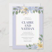 Paarse bloemen Waterverf uitnodiging (Voorkant)