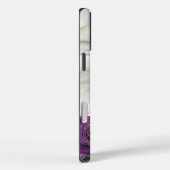 Paarse bloemen wit marmer Case-Mate iPhone case (Achterkant / Rechts)