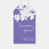 paarse Bloemen wit Ontwerp Gepersonaliseerde tekst Cadeaulabel (Achterkant)