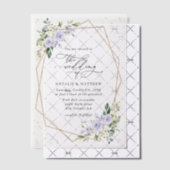 Paarse bloemen, witte bloemen, boho, bruiloft vellum uitnodigingen (Offset (Uitnodiging))