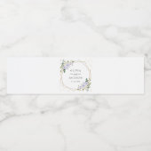 Paarse bloemen, witte bloemen, boho, bruiloft waterfles etiket (Enkel label)