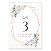 Paarse bloemen, witte bloemen, boho, tafelnummers (Achterkant)