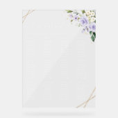 Paarse bloemen, witte bloemen, boho, zithoek acryl bord (Voorkant)