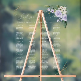 Paarse bloemen, witte bloemen, boho, zithoek acryl bord
