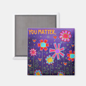 Paarse bloemen zijn belangrijk. Inspirerend. Trend Magneet (Voorkant / Achterkant)