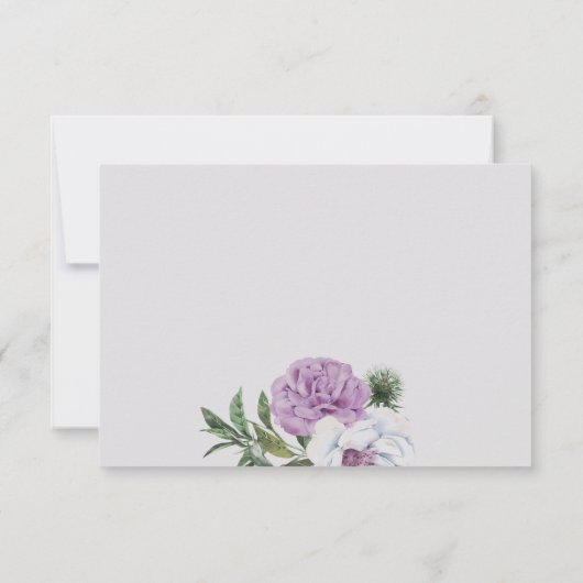  Paarse Bloemenbevestiging Dank u wel Bedankkaart (Achterkant)