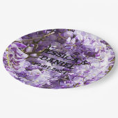 Paarse bloemenbloem met bloesem papieren bordje (Gekanteld)