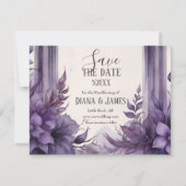 Paarse Bloemenboog Pagan Handfasten Save The Date (Voorkant)