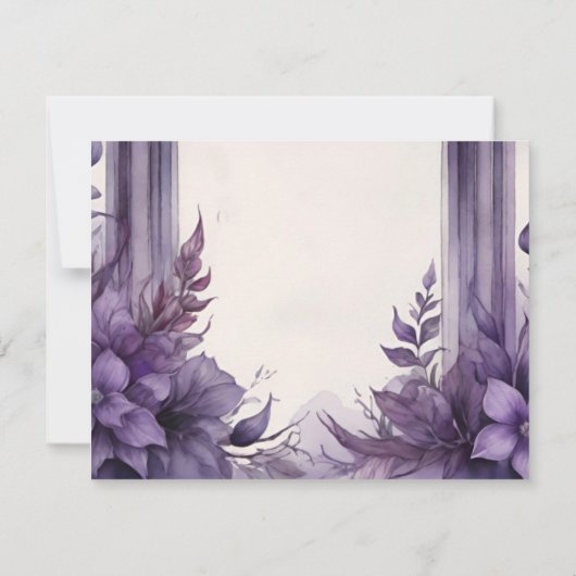 Paarse Bloemenboog Pagan Handfasten Save The Date (Achterkant)