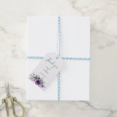 Paarse bloemenbruiloft dank u cadeaulabel (Met Touw)