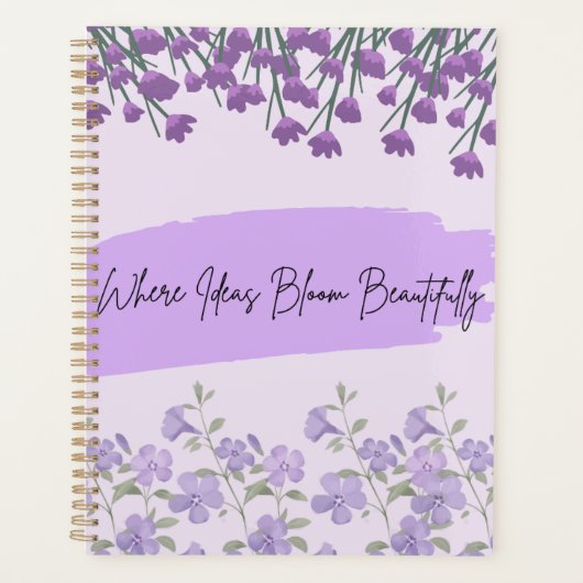Paarse Bloemendagboek Planner (Voorkant)