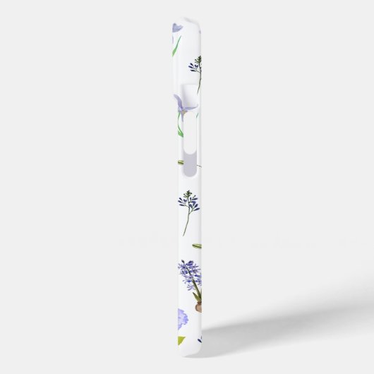  Paarse bloemengroene bladeren Boho Case-Mate iPhone Case (Achterkant / Links)