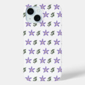  Paarse bloemengroene bladeren Boho Case-Mate iPhone Case (Achterkant)