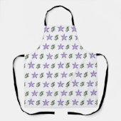  Paarse bloemengroene bladeren Boho Schort (Voorkant)