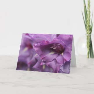 Paarse bloemengroetkaart aankondiging