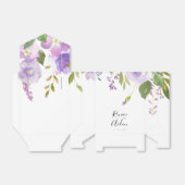 Paarse bloemengunst doos, mauve bruiloft bedankdoosjes (Uitgevouwen)