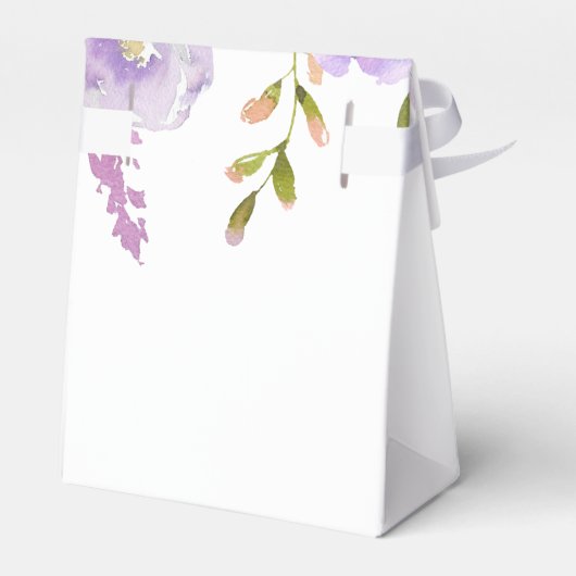 Paarse bloemengunst doos, mauve bruiloft bedankdoosjes (Achterkant)
