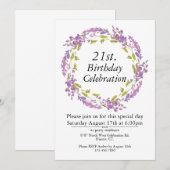 Paarse bloemenkrans Boho 21st Kaart (Voorkant / Achterkant)