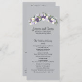 Paarse bloemenkrans | ceremonieprogramma programma (Voorkant / Achterkant)