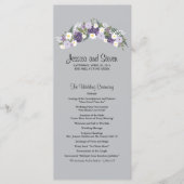 Paarse bloemenkrans | ceremonieprogramma programma (Voorkant)