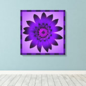 Paarse bloemenkunst - omcirkeld canvas (Insitu (Houten vloer))