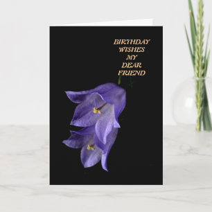 Paarse bloemenkunst Verjaardagswensen Vriend Kaart