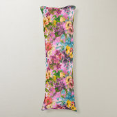 paarse bloemenroze lichaamskussen (Voorkant Verticaal)