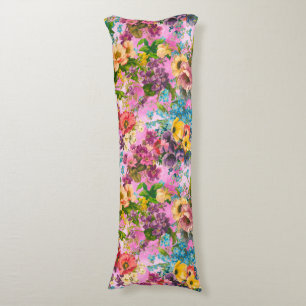 paarse bloemenroze lichaamskussen