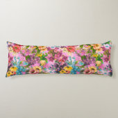 paarse bloemenroze lichaamskussen (Voorkant)