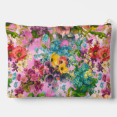  paarse bloemenroze patroonmonogram etui (Achterkant)