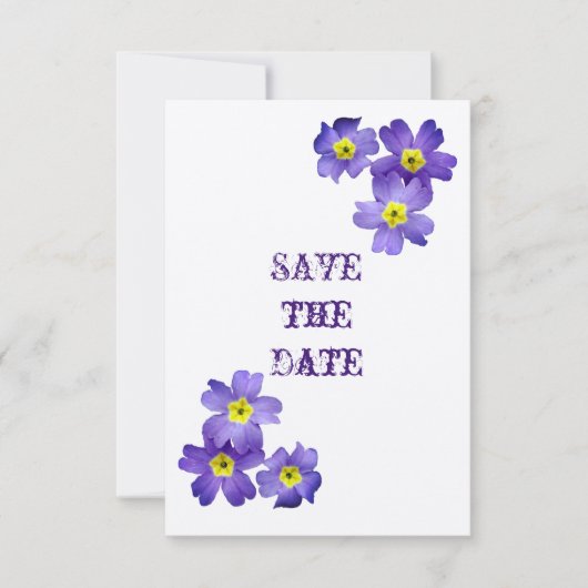 Paarse bloemensave-the-datekaart save the date (Voorkant)