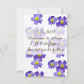 Paarse bloemensave-the-datekaart save the date (Achterkant)